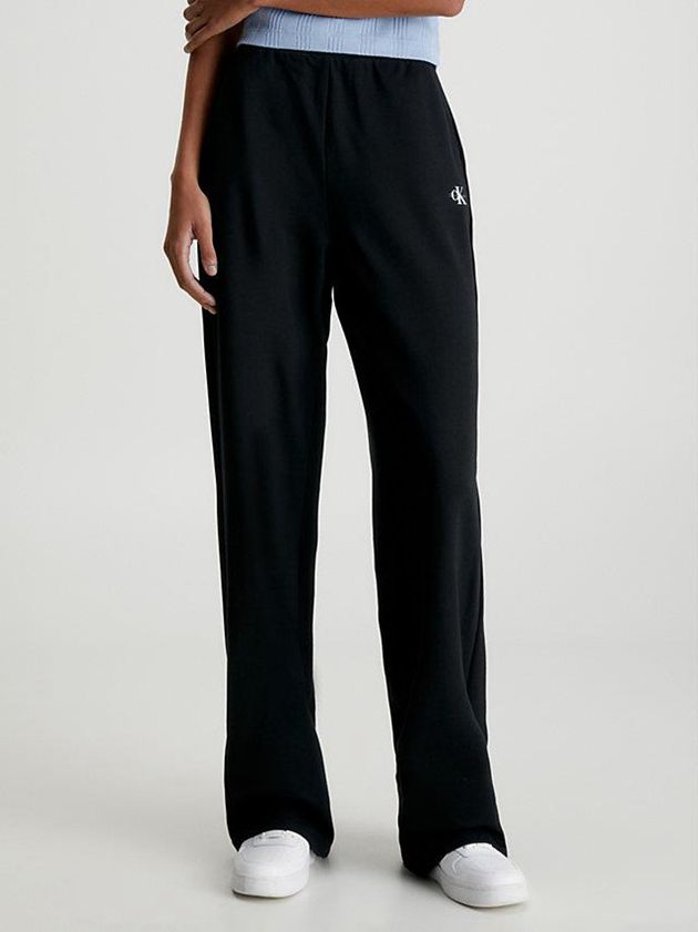 Calvin Klein USA Milano Jersey Wide Leg Womens Joggers Black 9107245-VS